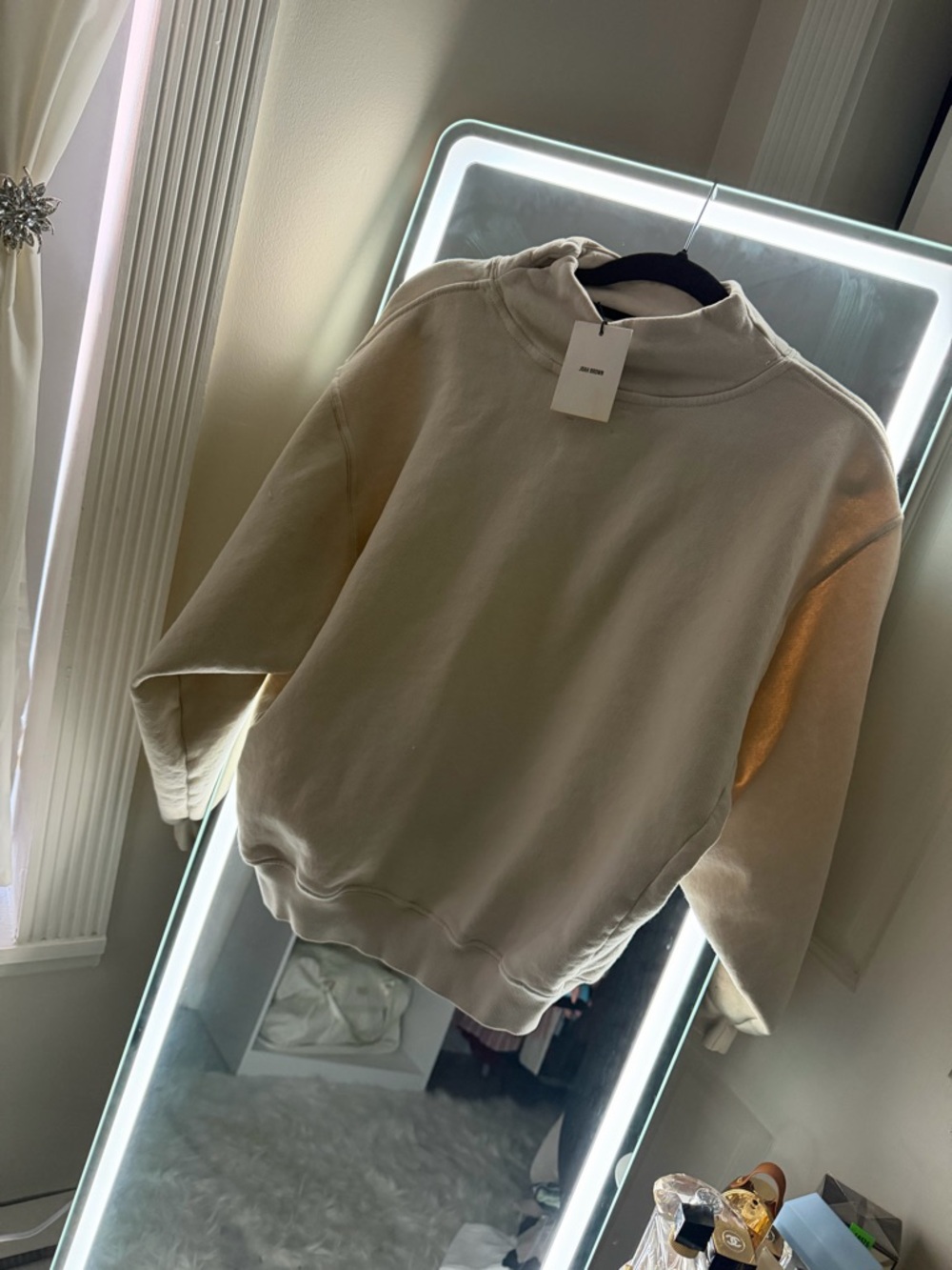 Joah Brown Turtleneck Sweatshirt - Cream S/M with tags. -sold out item-